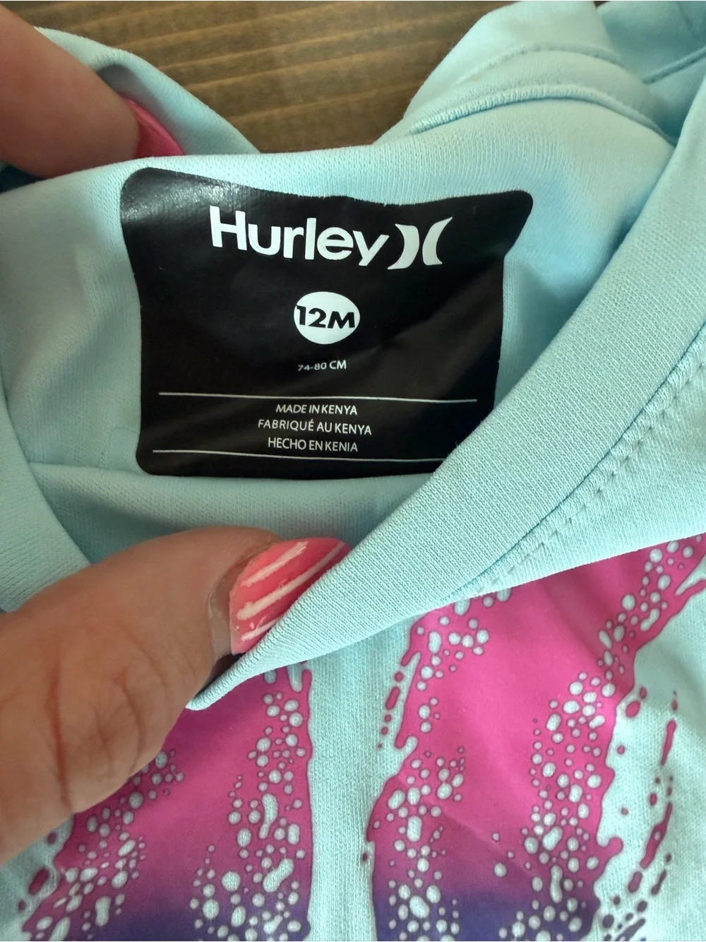 Hurley Light Blue swim shirt and swim shorts